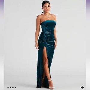 Janet Velvet High Slit Formal